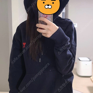 (택달린새상품) 아미 후드티 네이비 S