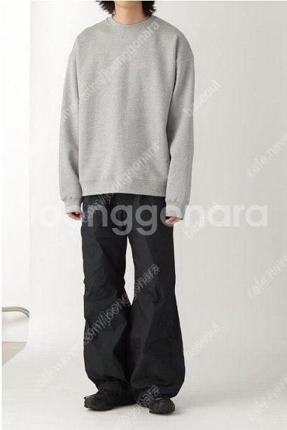 해칭룸 Wide Crop SweatShirt Melan...--0