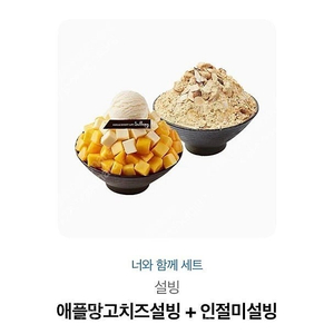 설빙 너와함께 세트 애플망고치즈설빙 인절미설빙