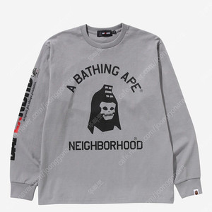 [2XL]네이버후드x베이프 롱슬리브 그레이