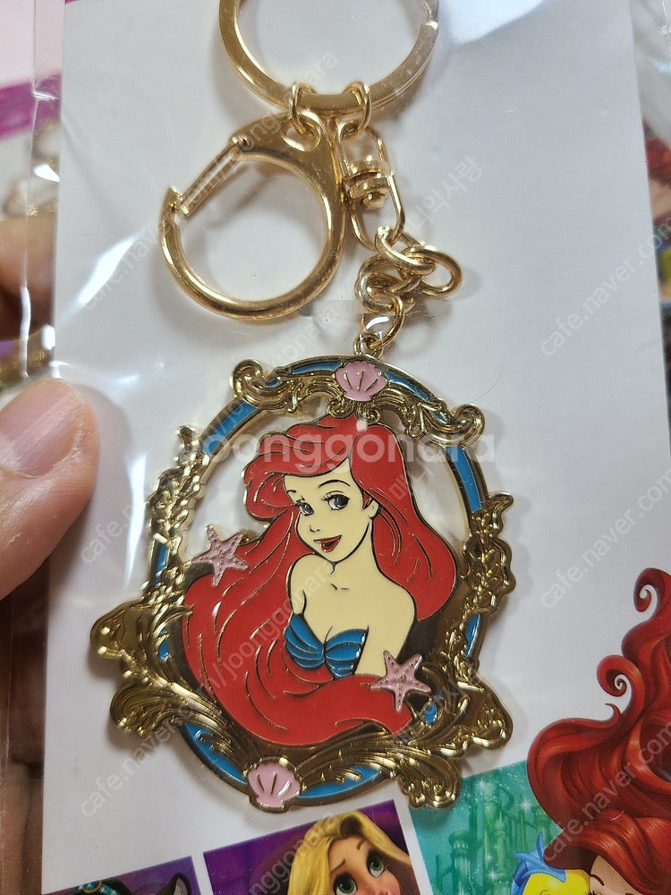 디즈니 프린세스 인어공주 에리얼 라푼젤 Disney 프린세스 키홀더 키링 2종 세트--2