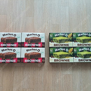 [일괄] 마켓오브라우니 제주말차 12개입 240g x 4통 + 마켓오브라우니 12개입 240g x 4통 (미개봉 새제품)