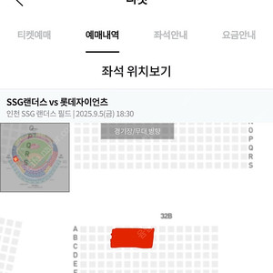 9/5 금 3루 원정응원석 1매 SSG랜더스 vs 롯데자이언츠