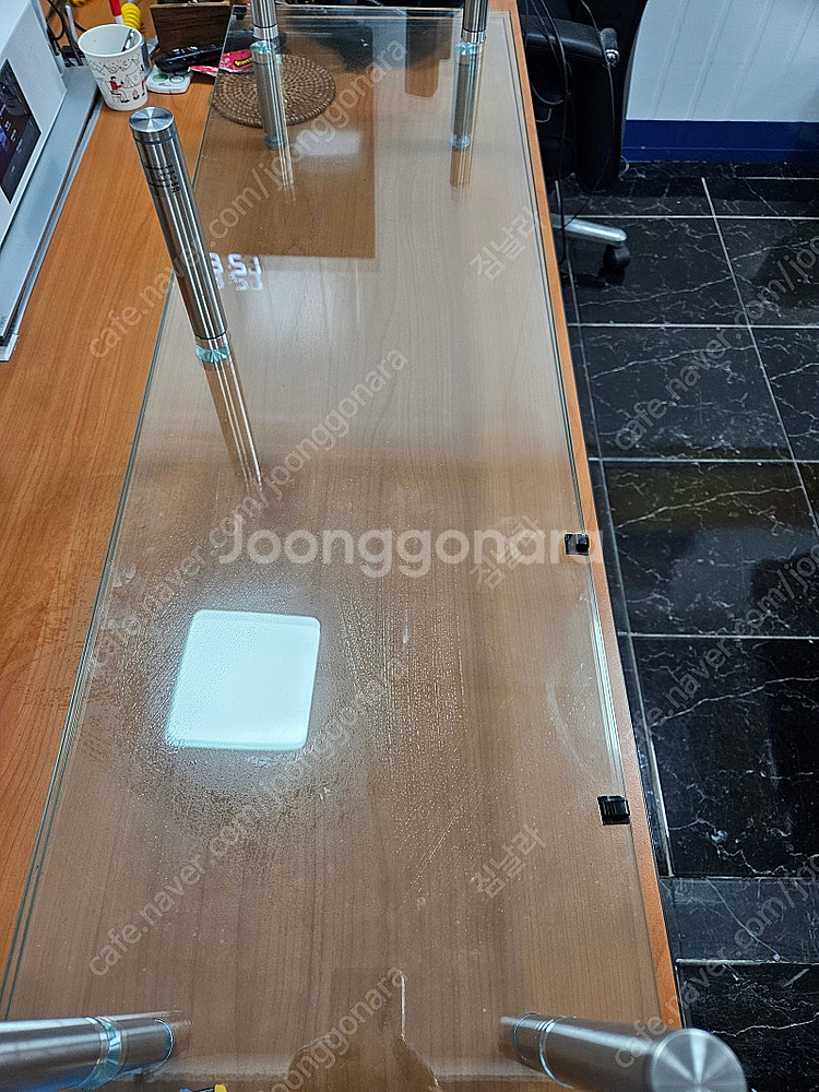 듀얼 모니터 강화유리받침대 EZ MT-1000 2개--0