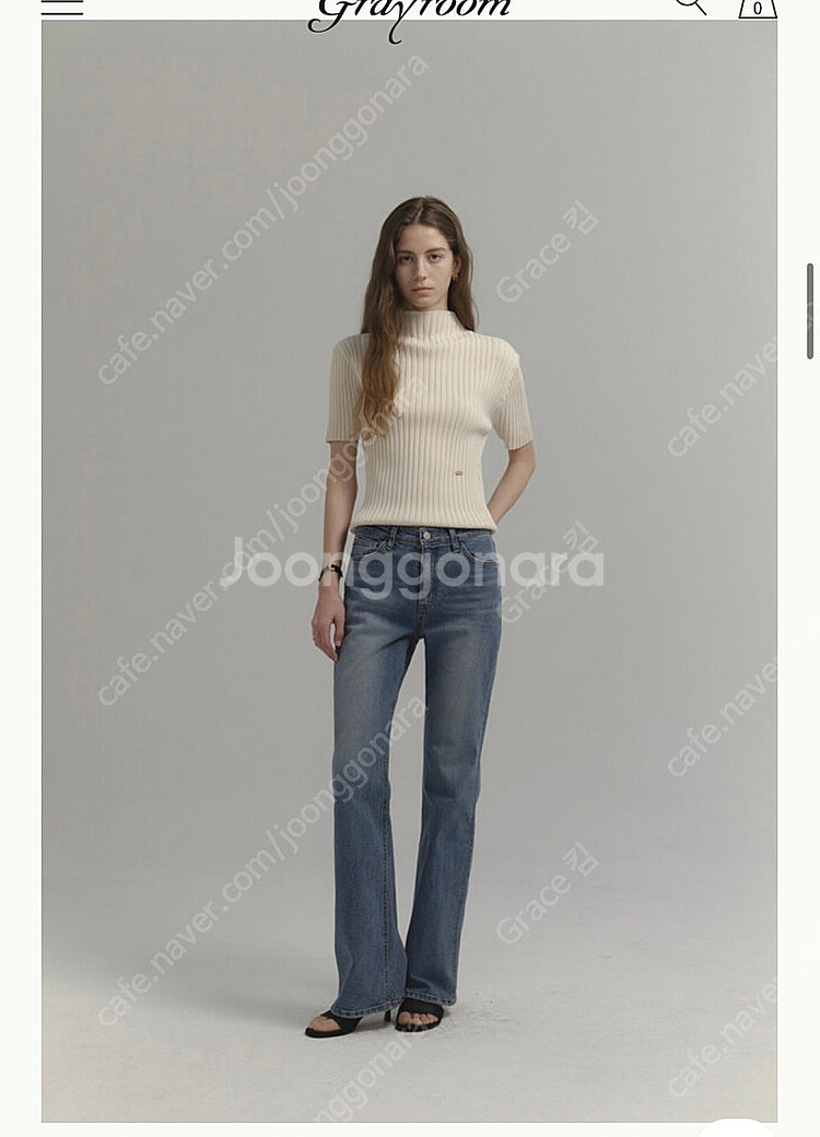 그레이룸 슬림부츠컷 중청데님 s--3