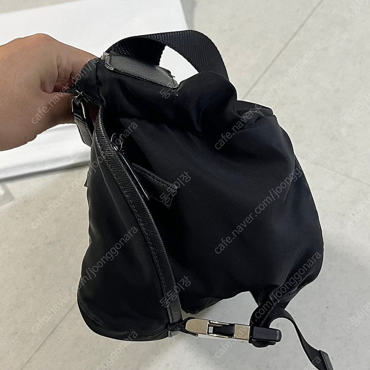 [M/미디움/미듐] 프라다 리나일론 바이커백 크로스백 2vh994 블랙--5