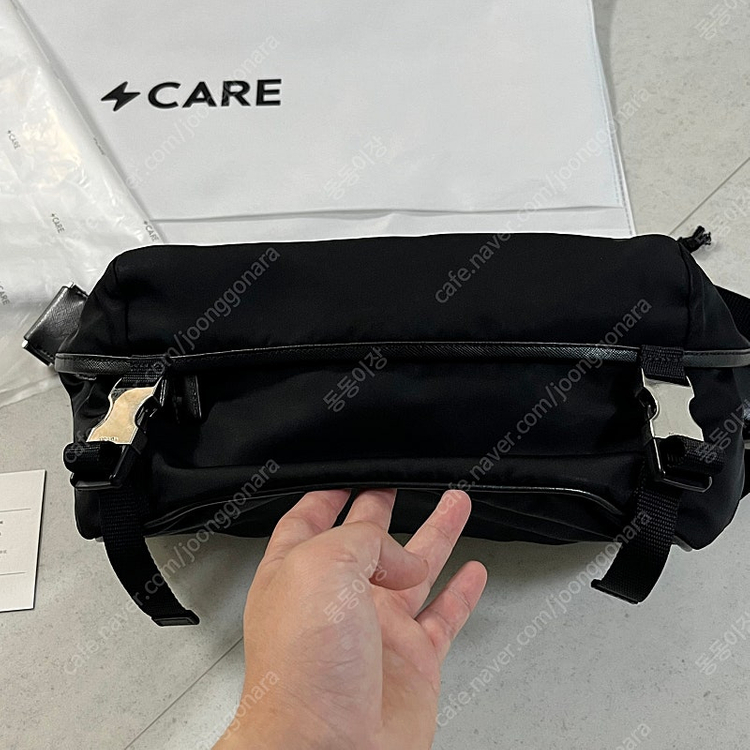 [M/미디움/미듐] 프라다 리나일론 바이커백 크로스백 2vh994 블랙--6