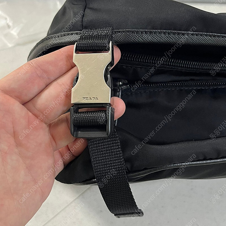 [M/미디움/미듐] 프라다 리나일론 바이커백 크로스백 2vh994 블랙--8