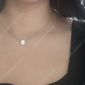 랩다이아 최상급 2캐럿 18k 화이트 골드 목걸이 새상품