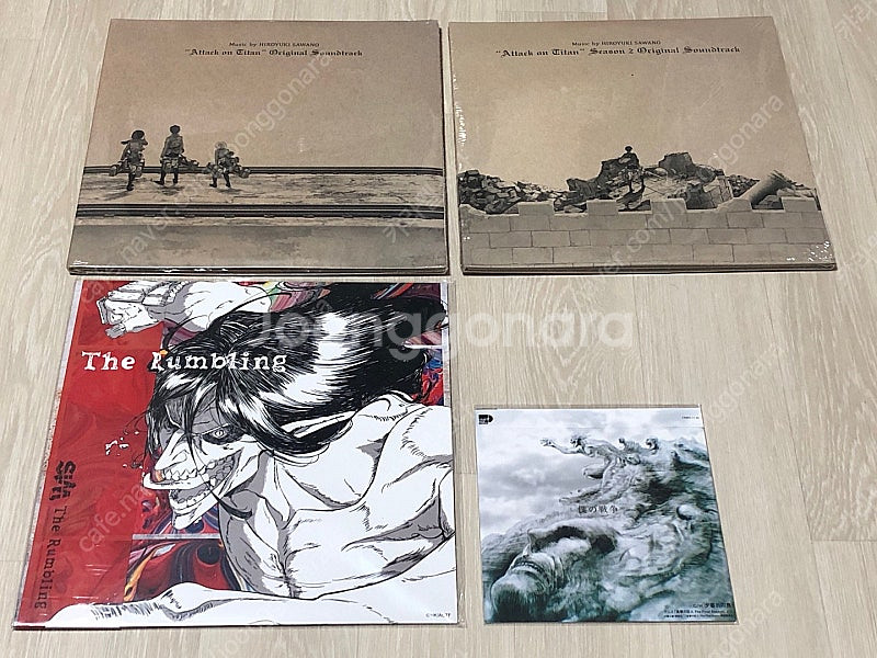 진격의 거인 LP 바이닐 4종 미사용 신품 일괄--0