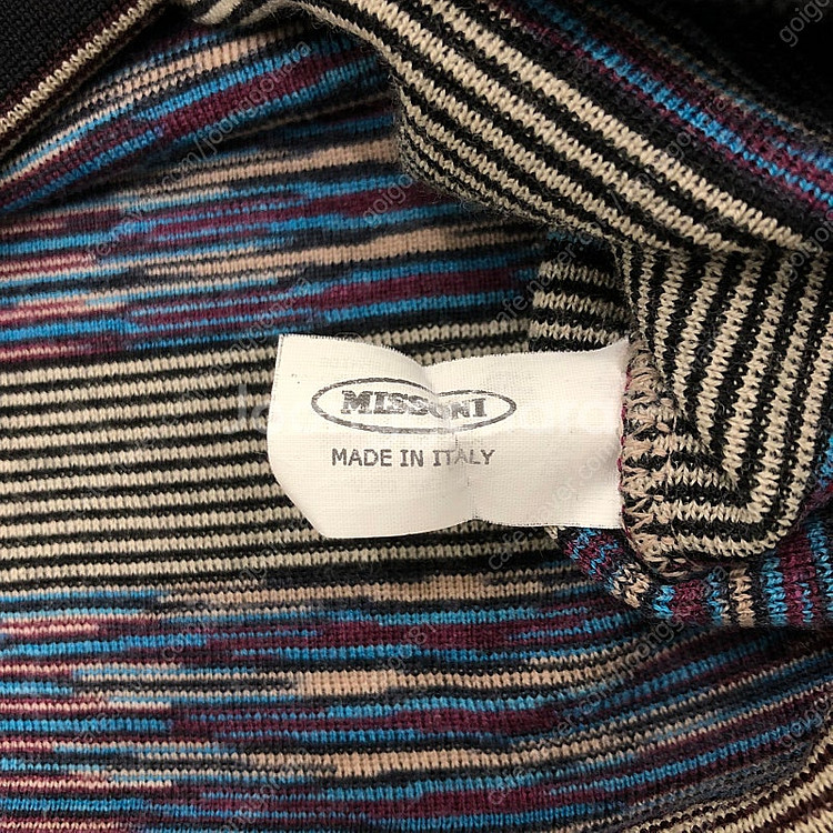 미쏘니 missoni 이태리 반집업 긴팔 카라 니트--3