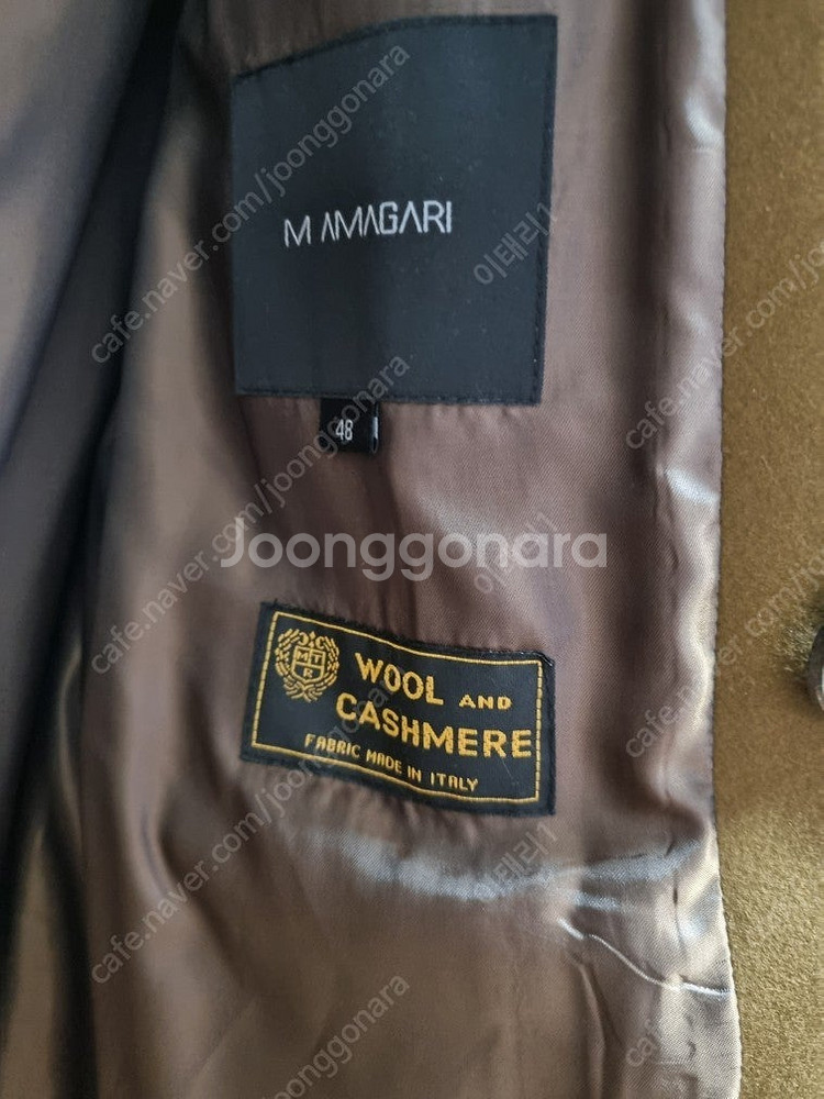 마마가리 더블 코트 MTR LONG 브라운 48 새상품--2