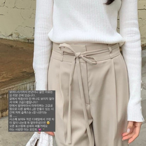 르플레인 리본 베이지 슬랙스 M사이즈