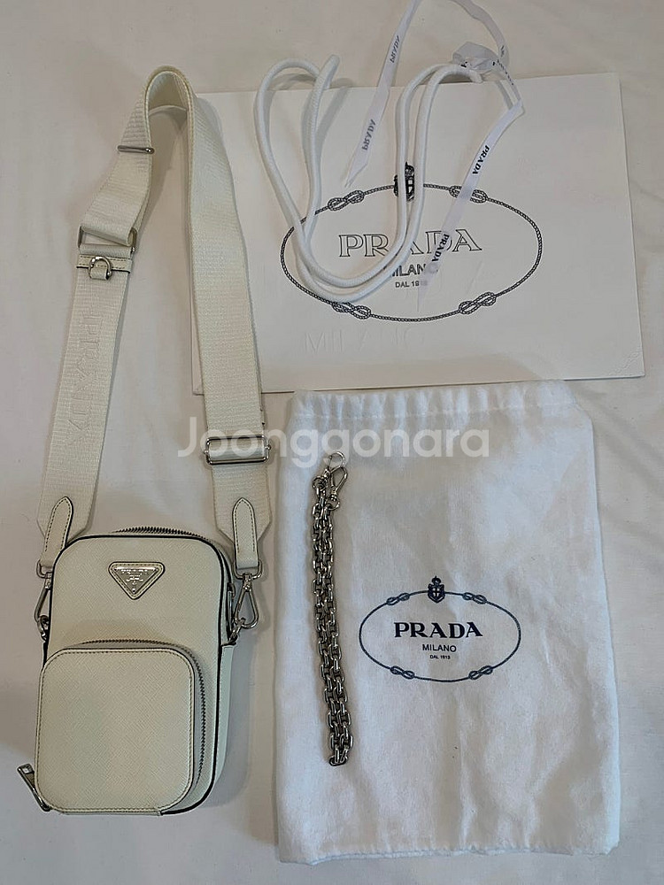 프라다 사피아노 더블삼각 미니 크로스백--0