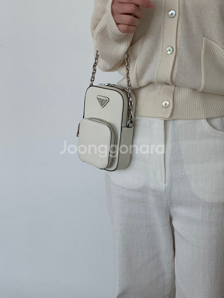 프라다 사피아노 더블삼각 미니 크로스백--5