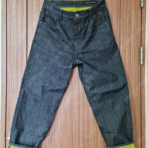 A/X 아르마니 익스체인지 진청 연두 형광 포인트 BAGGY JEAN 허리 32사이즈 판매합니다~!