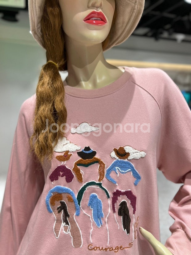 베네통 카우보이 자수 라운드 맨투맨 85 / 랑방 마인...--0