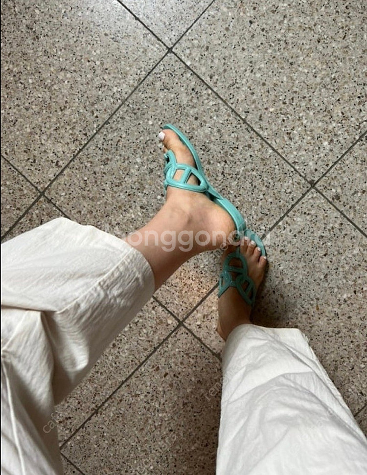 [37] 에르메스 에제리 슬리퍼 엠브룬 새상품--4