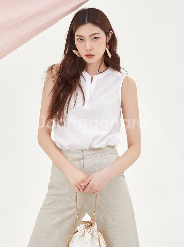 미쏘 나시블라우스, 스트라이프 반팔티--0
