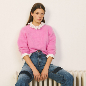 SANDRO 산드로 핑크 모헤어 니트 / 랑방 마인 오브제 타임 럭키슈에뜨 산드로 마쥬 오르 시에 시스템