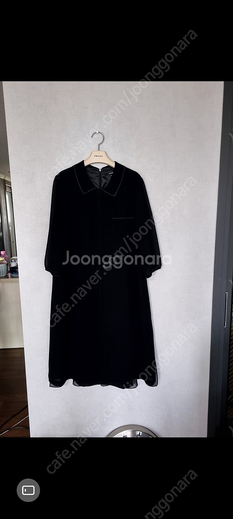 디루치아노 쉬폰 블랙 색상 롱 원피스 77~88--2