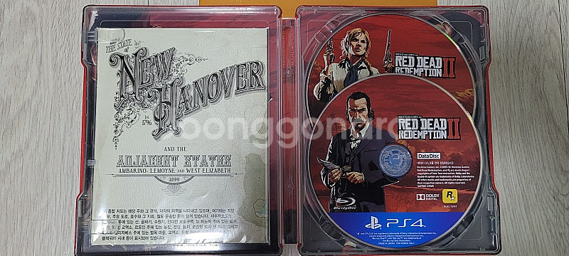 PS4 레드데드리뎀션2 스틸북 게임,지도포함--2