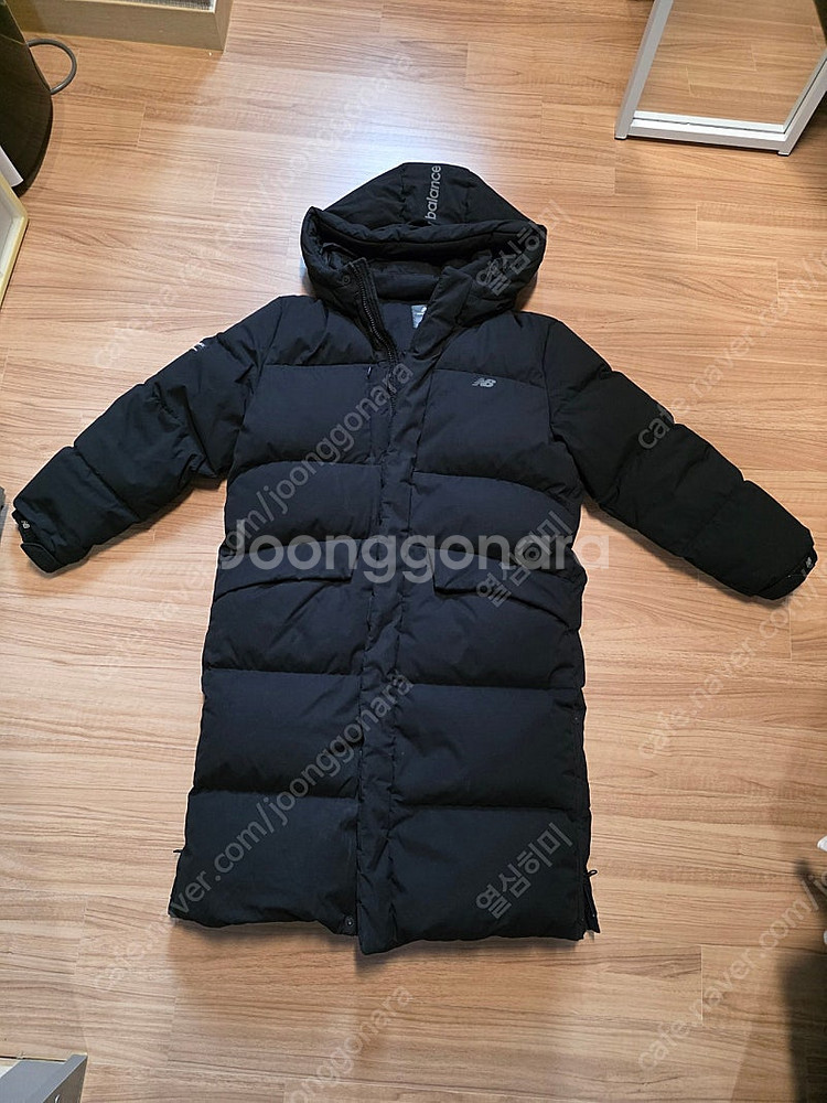 뉴발란스 오리털 덕다운 100프로 블랙 롱패딩 160호--0