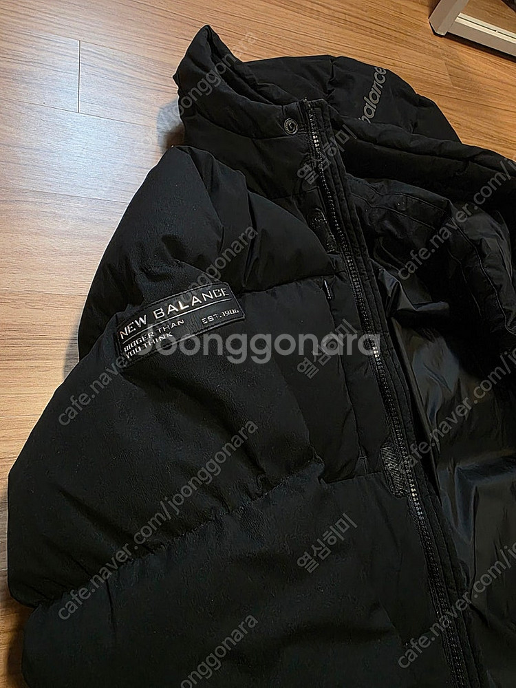 뉴발란스 오리털 덕다운 100프로 블랙 롱패딩 160호--2