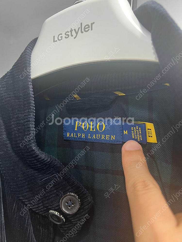 폴로 랄프로렌 코듀로이 바라쿠다 자켓 네이비 M(QR정...--2