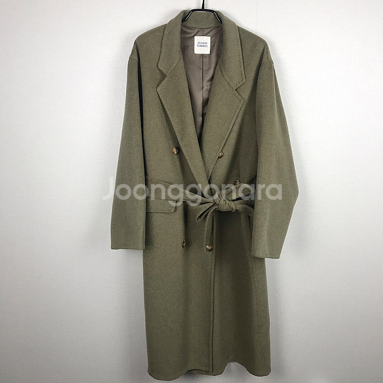 스튜디오톰보이 캐시미어 울 벨티드 여성 더블코트--0