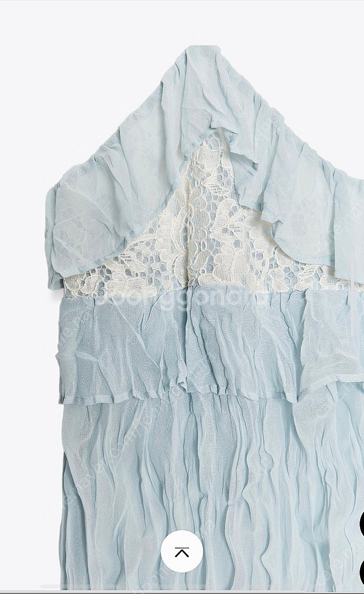 자라 새상품 링클 효과 프릴탑 xs 3666/103--2