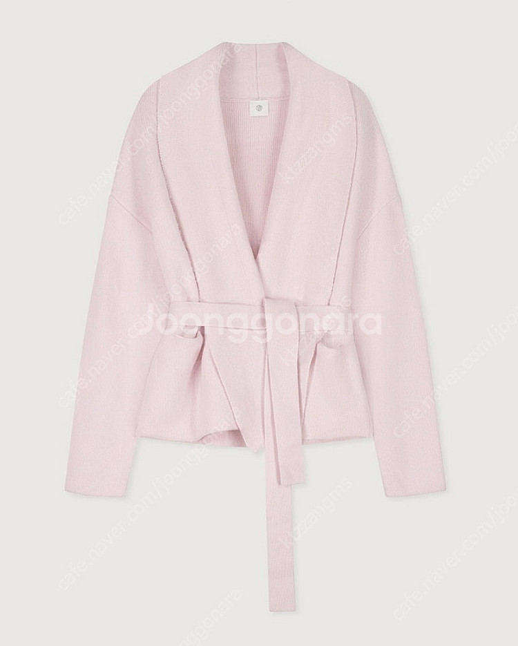 (새제품)유메르 숄벨트가디건 쿼츠핑크--0