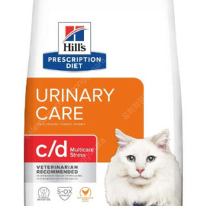 힐스 고양이 사료 cd c/d stress 3.85kg 유리너리케어 결석 비뇨기 스트레스 처방사료
