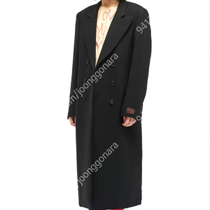 라프시몬스 23ss 더블코트 블랙 48 새제품