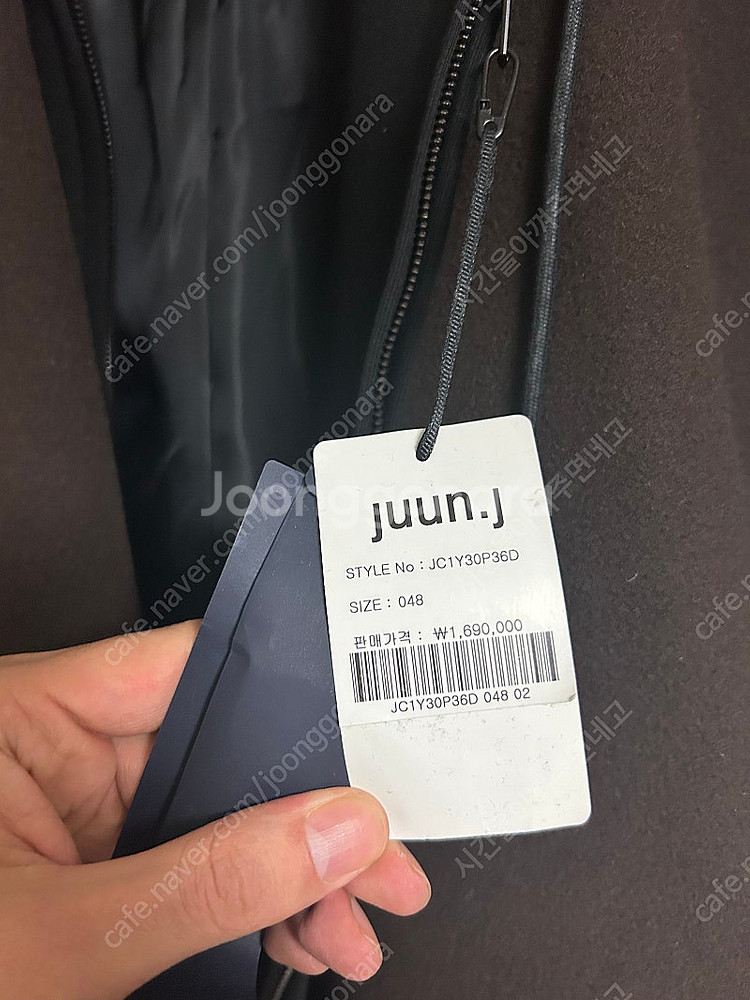 준지 juunj / 후드 디테처블 브라운 맥시코트 48--3