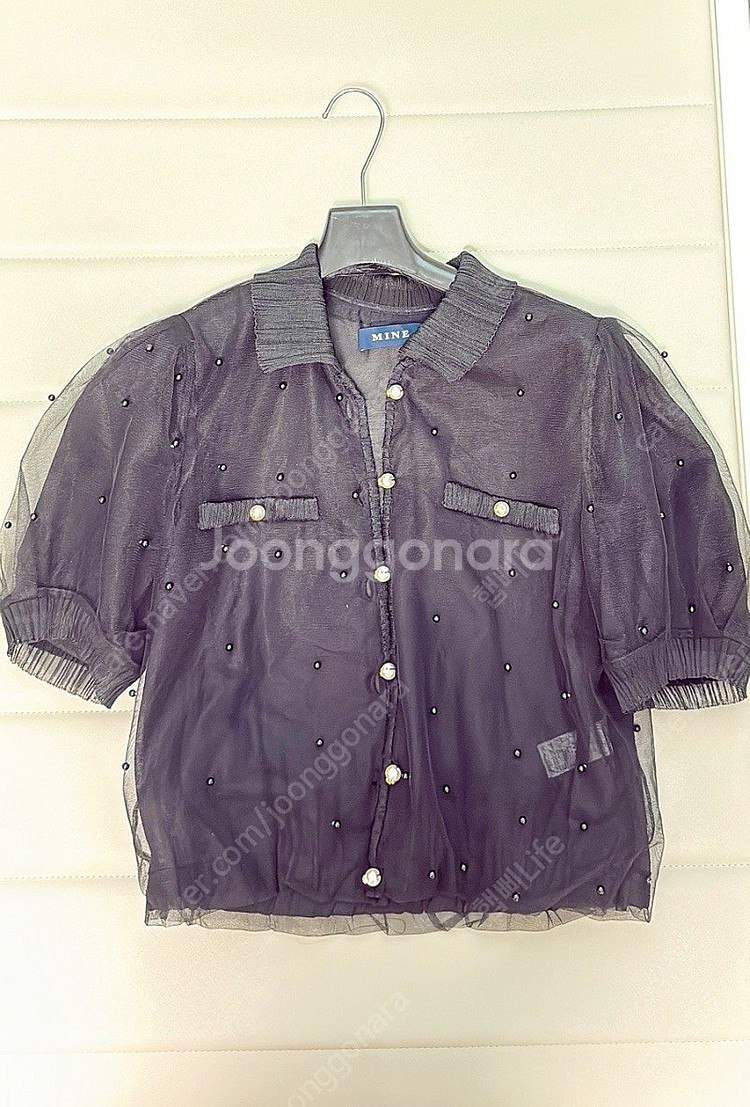 마인 24 튤 비즈 블라우스(인기품절)--5