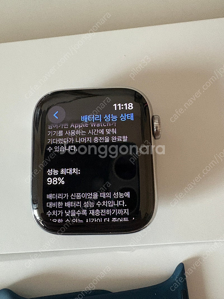애플워치6 44mm 스테인리스 실버--1