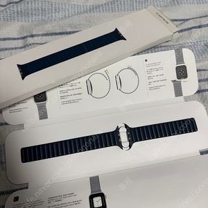 정품 애플워치 가죽/레더링크 스트랩 발틱블루
