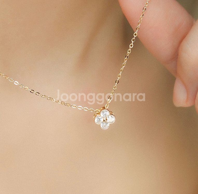 헤리안스 14k 클로버 목걸이 팬던트--1