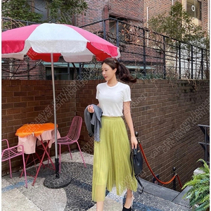 피프틴엠 라임 그린 실크스커트 이미지