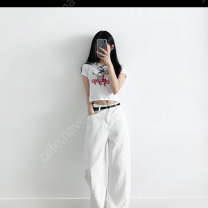 여자 와이드팬츠 화이트 m