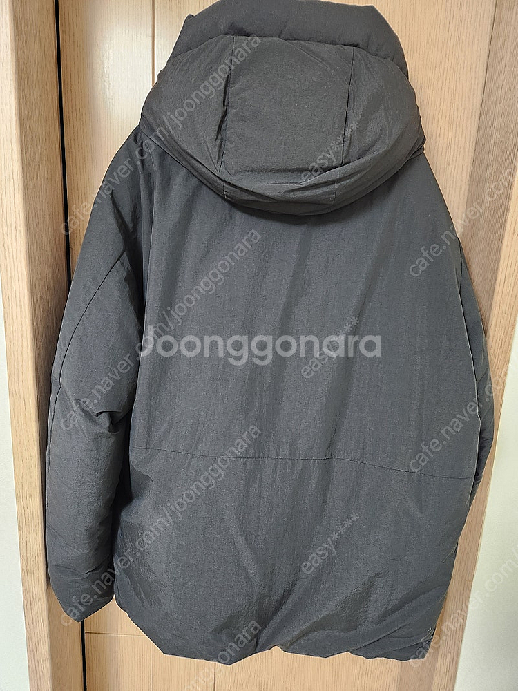 마지막[105]타임옴므 23fw 오버사이즈 후드 구스 다운 점퍼 차콜그레이 새상품--4