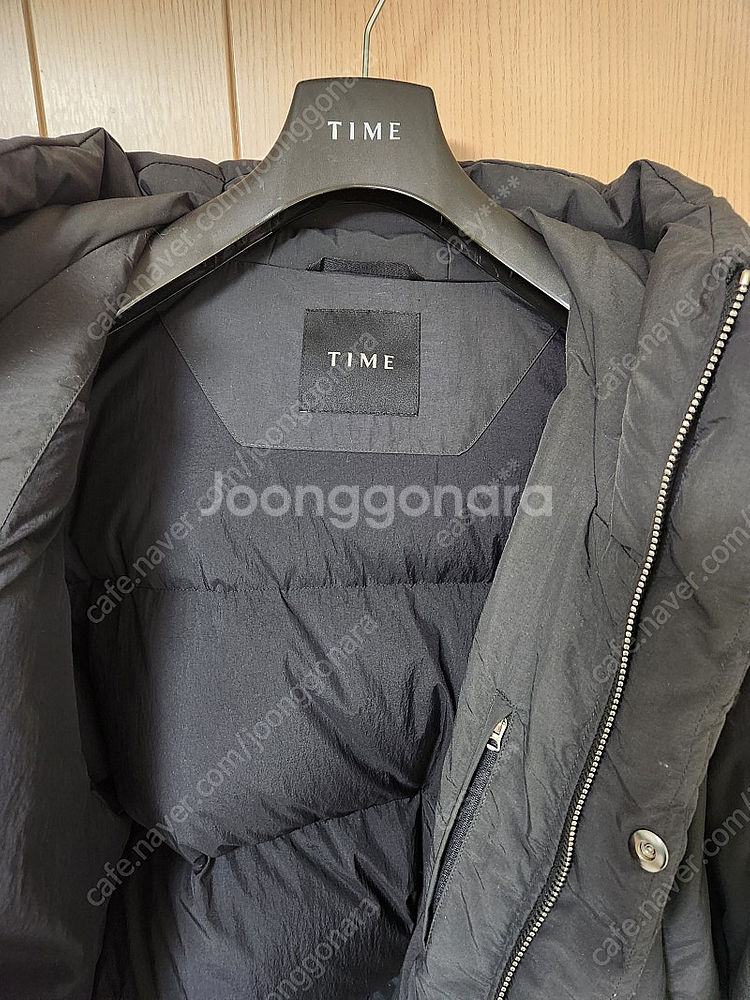 마지막[105]타임옴므 23fw 오버사이즈 후드 구스 다운 점퍼 차콜그레이 새상품--8