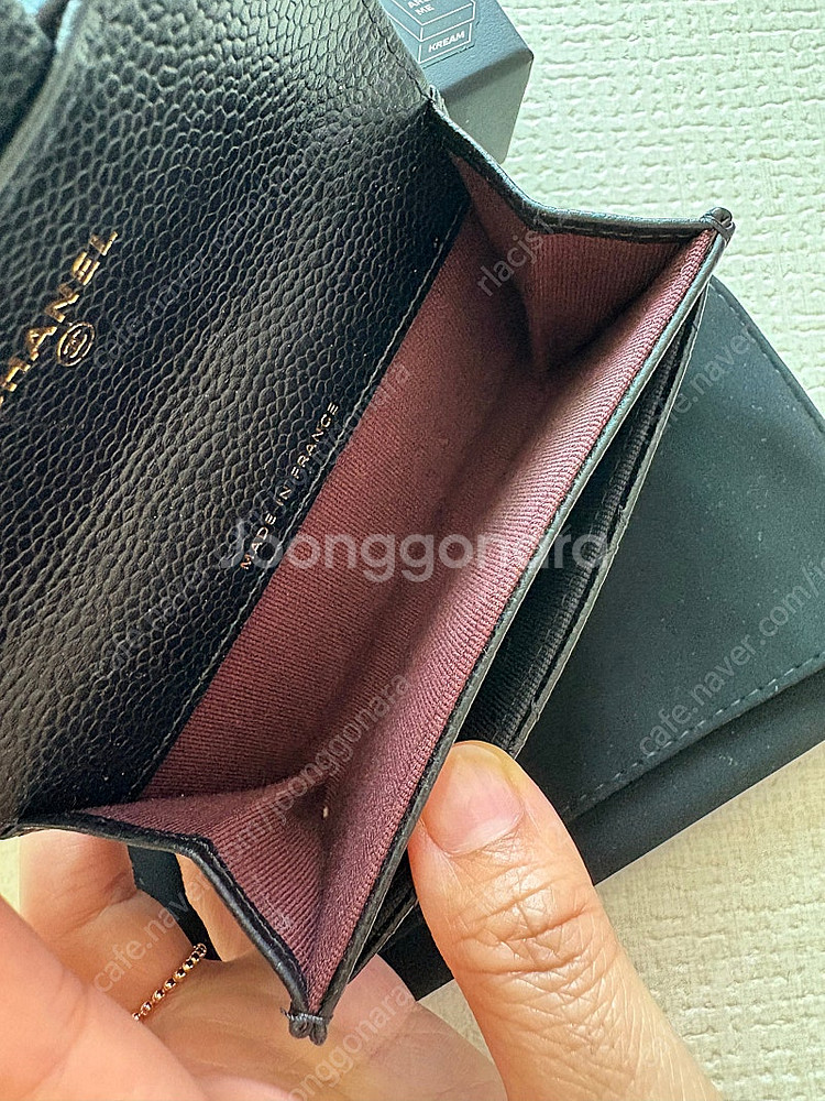 샤넬 캐비어 똑딱이 카드지갑--3