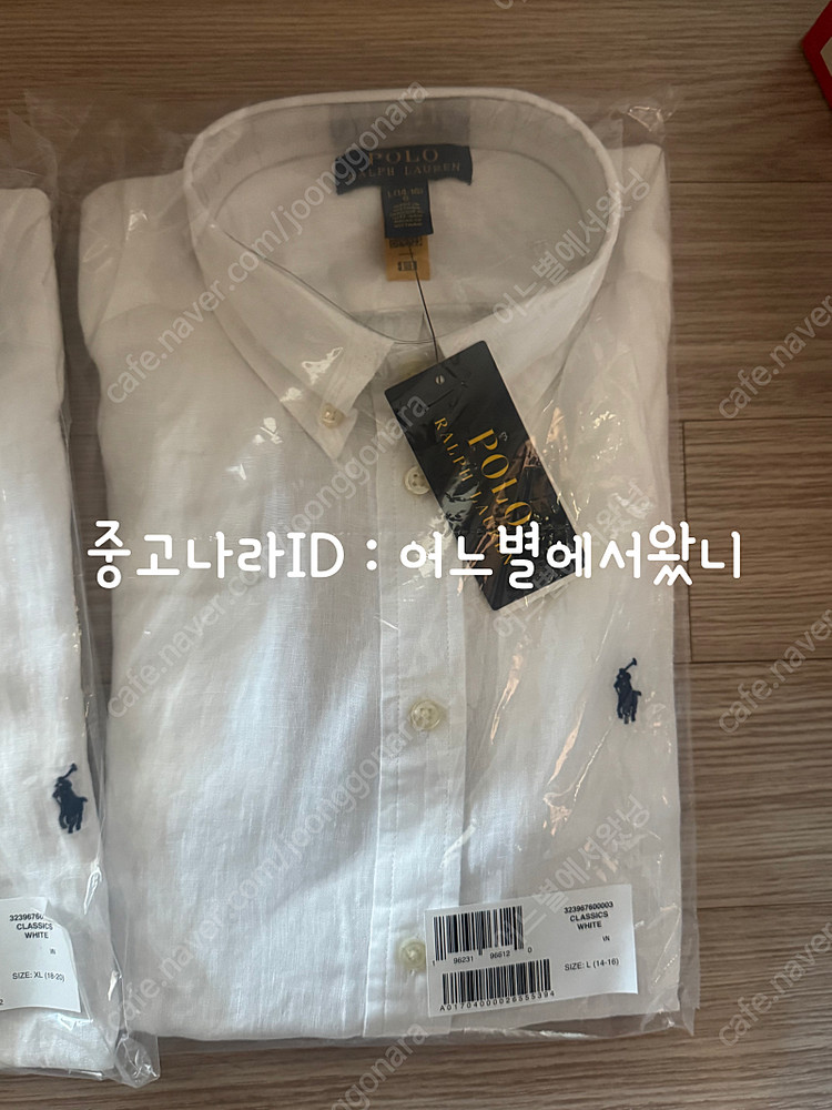 폴로 린넨셔츠 화이트 새상품 (보이즈XL, L) 이미지