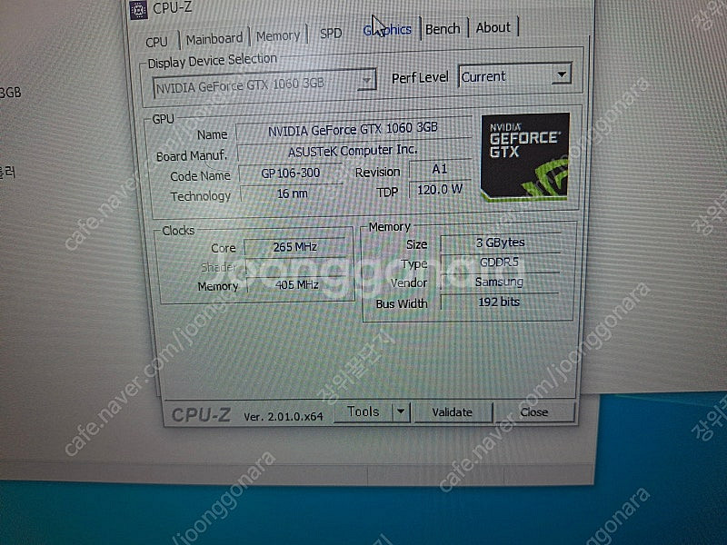 중고 그래픽카드 asus gtx1060 3g-5만5천원...--1