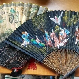 작품 부채, 미사용, 고급스러워요~