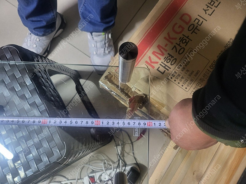 모니터 받침대 강화유리 선반(모니터 받침대, 화분 받침대, 기타 장식용) 이미지