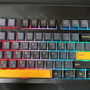 큐센 DT35 87 PBT 블랙 애플민트축 V1(리니어) 유무선 87키 텐키리스 기계식 키보드 팝니다.