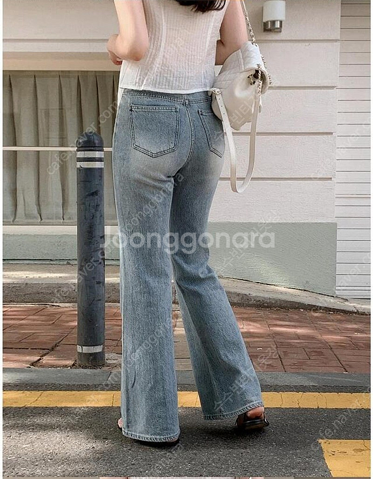 쇼퍼랜드 빈티지 워싱 세미 부츠컷 데님 팬츠 M사이즈(...--3
